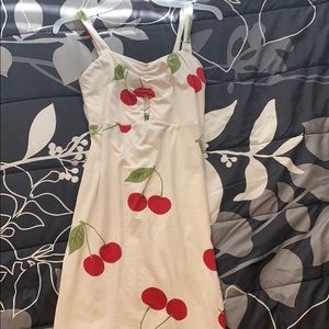 White dress with cherries